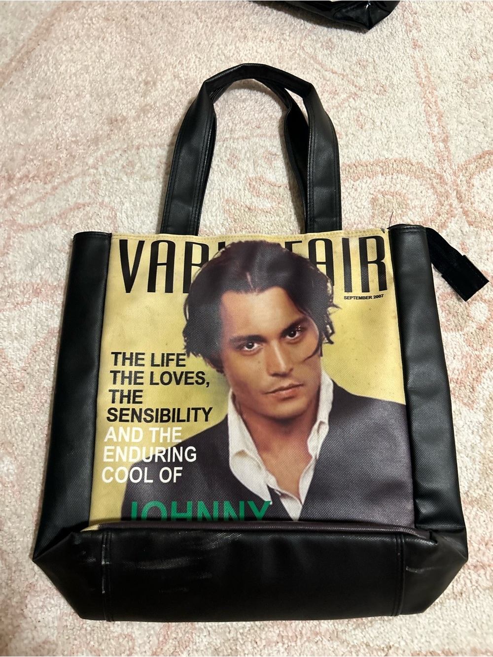 Vintage Variety Fair Johnny Depp tote